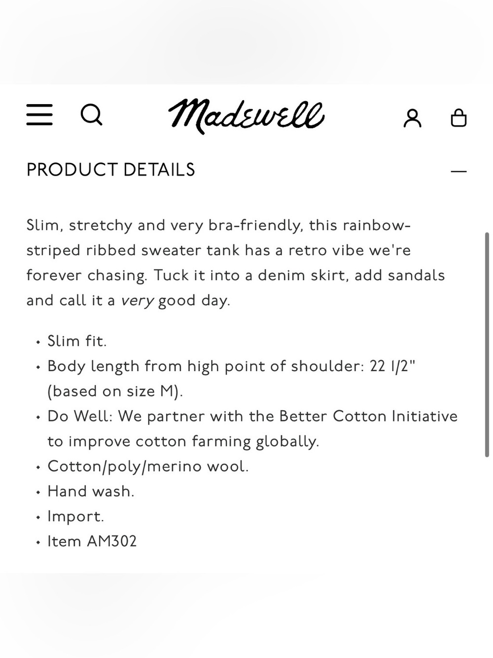 Madewell Striped Chapman Sweater Tank - Picture 8 of 8